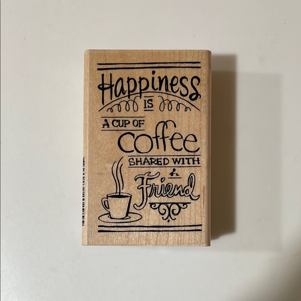 Wooden Coffee Stamp with Black Design
